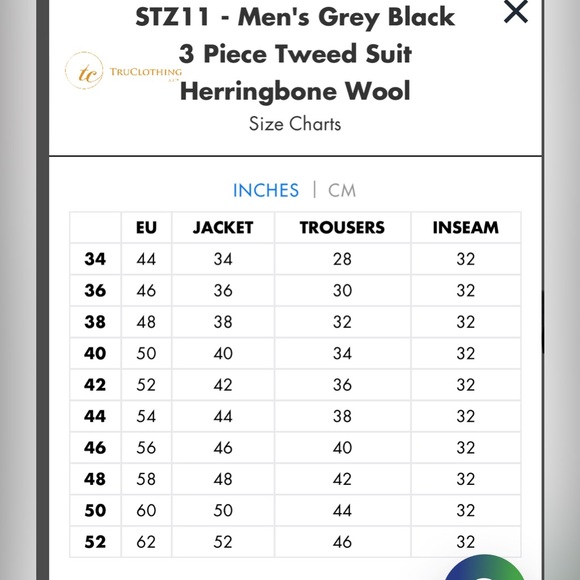 TRUCLOTHING : MENS 46 R 3 Piece suit - Picture 12 of 12